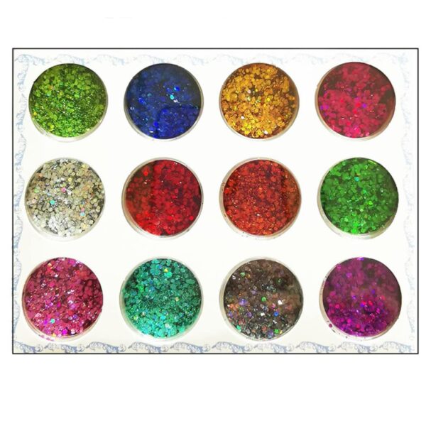 S.A.V.I 12 Jars Set, Different Colors, Small Sequins Nail Art, Design DIY Manicure, Nail Accessories