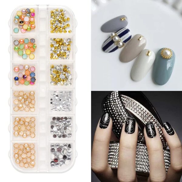 S.A.V.I 1PC. Nail Art Pearl & Flatback Stones Decorations Palette DIY