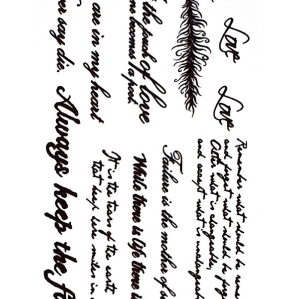 S.A.V.I 3D Temporary Tattoo Sticker Black Color Text Sanskrit English Popular Design Size 10.5x6CM - 1PC.