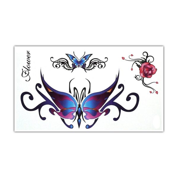 S.A.V.I Temporary Tattoo 3D Rose Hand Butterfly Design Size 10.5x6CM - 1PC.