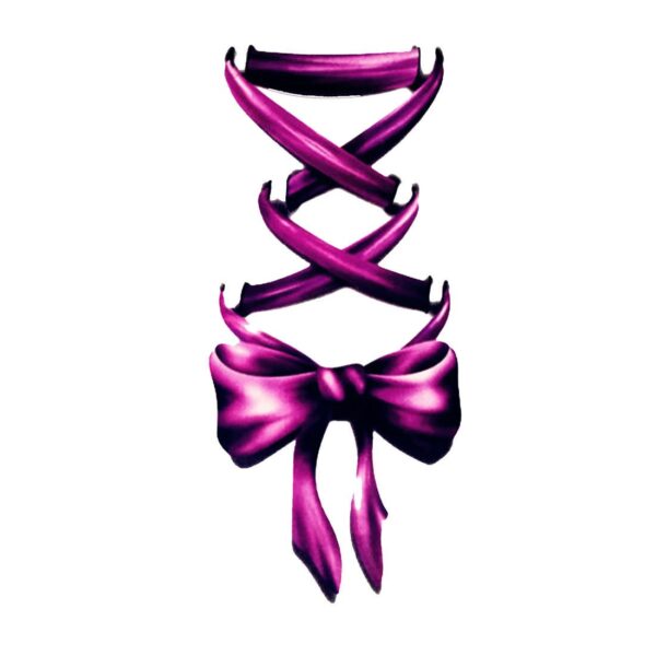 S.A.V.I 3D Temporary Tattoo Purple Bow Design Size 10.5x6cm - 1pc.