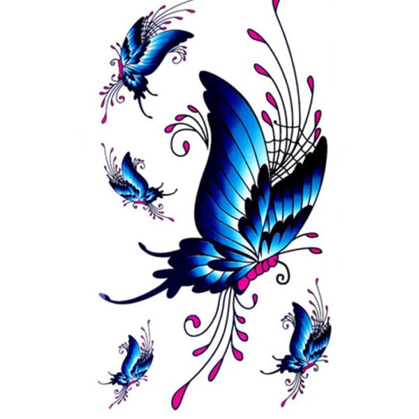 S.A.V.I 3D Temporary Tattoo Blue Mix Designs Butterfly Size 10.5x6CM - 1PC.