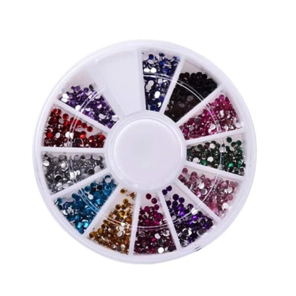S.A.V.I 1 PC. DIY 3D Nail Art Manicure Decoration Wheel Acrylic Crystal Glitter Rhinestones - 12 Styles
