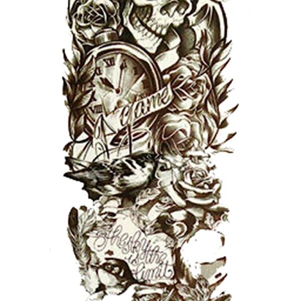 S.A.V.I Full Arm Hand Temporary Tattoo For Men Girls Women Sticker Size 48x17cm