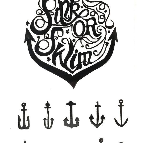 S.A.V.I 3D Temporary Tattoo Mix Anchor Designs Size 10.5x6cm - 1pc.