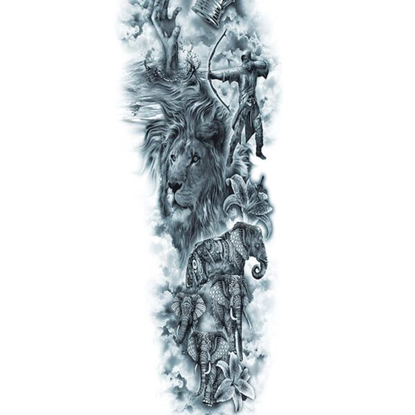 S.A.V.I 3D Temporary Tattoo For Girls Men Women Full Arm Hand Sticker Size 48x17CM