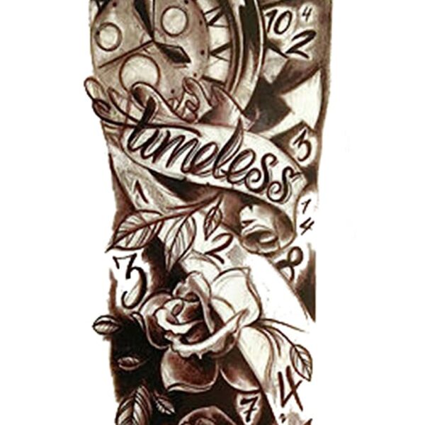 S.A.V.I Full Arm Hand Temporary Tattoo For Men Girls Women Sticker Size 48x17cm