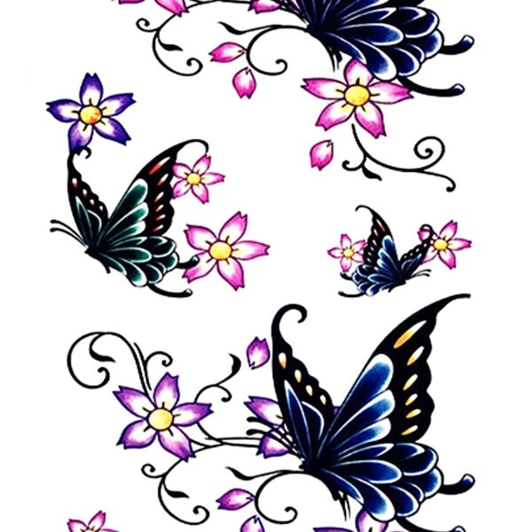 S.A.V.I Temporary Tattoo 3D Butterfly Design Size 10.5x6CM - 1PC.