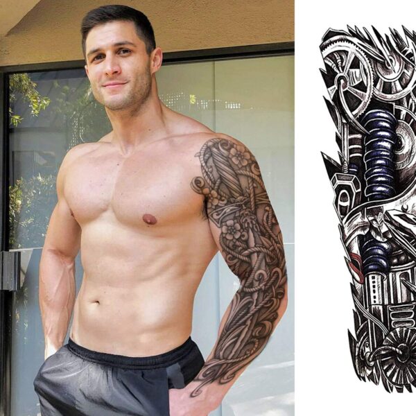 S.A.V.I Full Arm Hand Temporary Tattoo For Men Girls Women Sticker Size 48x17CM