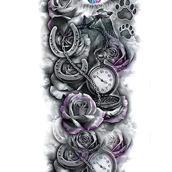 S.A.V.I 3D Temporary Tattoo Sticker For Full Arm Tribal Totem Fire Popular Sexy Designs Size - 48x17cm