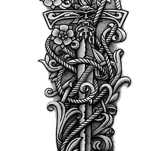 S.A.V.I Full Arm Hand Temporary Tattoo For Men Girls Women Sticker Size 48x17CM