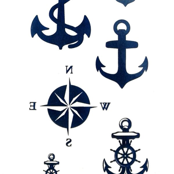 S.A.V.I 3D Temporary Tattoo Anchor Design Size 10.5x6CM - 1PC.