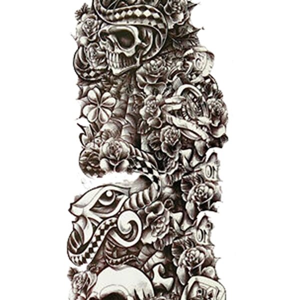 S.A.V.I Temporary Tattoo For Girls Men Women Full Arm Hand 3D Sticker Size 48x17CM