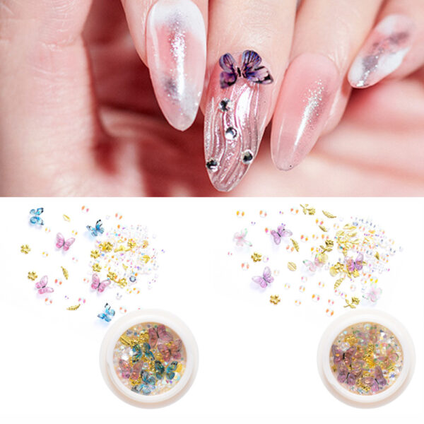S.A.V.I 2 PCS. DIY Nail Art Butterfly Decorations Jars Nail Art Accessories For Manicure