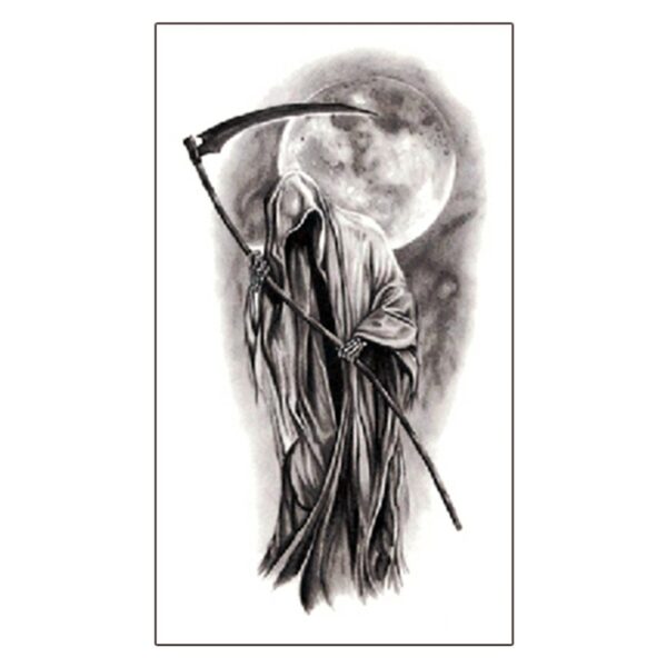 S.A.V.I Temporary Tattoo Reaper Yamraj Design Size 10.5x6cm - 1pc.