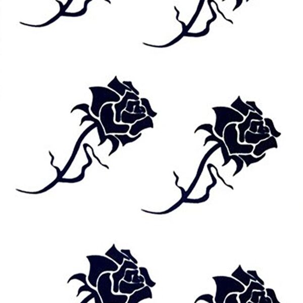 S.A.V.I 3D Temporary Tattoo Small Black Roses Size 10.5x6CM - 1PC.