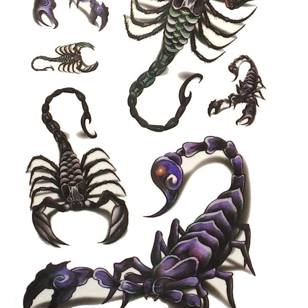 S.A.V.I 3D Temporary Tattoo Scorpion Design Size 10.5x6cm - 1pc.