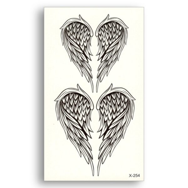 S.A.V.I Temporary Tattoo Black Wings Design Size 10.5x6cm - 1pc.