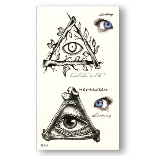 S.A.V.I 3D Temporary Tattoo Sticker Triangle Eye Design Size 10.5x6CM - 1PC.