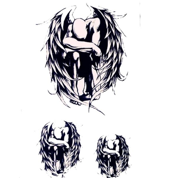 S.A.V.I 3D Temporary Winged Man Design Tattoo (10.5x6cm)