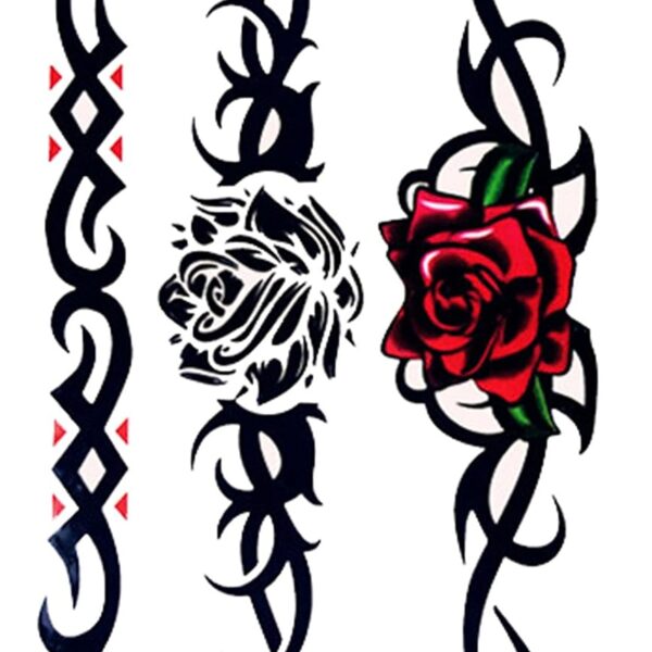 S.A.V.I 3D Rose Hand Design Temporary Tattoo, Size- 10.5x6cm