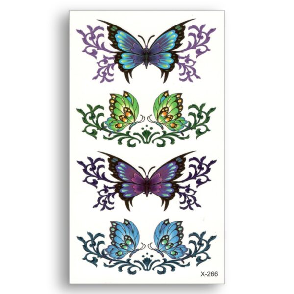 S.A.V.I 3D Temporary Tattoo Colored Butterfly Design Size 10.5x6CM - 1PC.