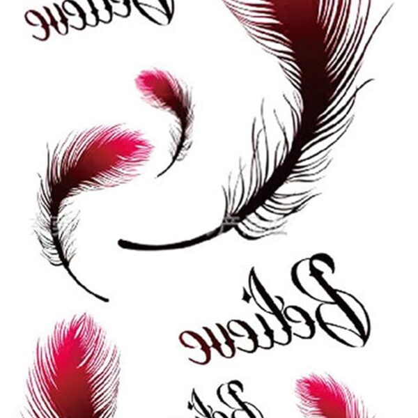 S.A.V.I 3D Temporary Tattoo Feather Design Size 10.5x6CM - 1PC.
