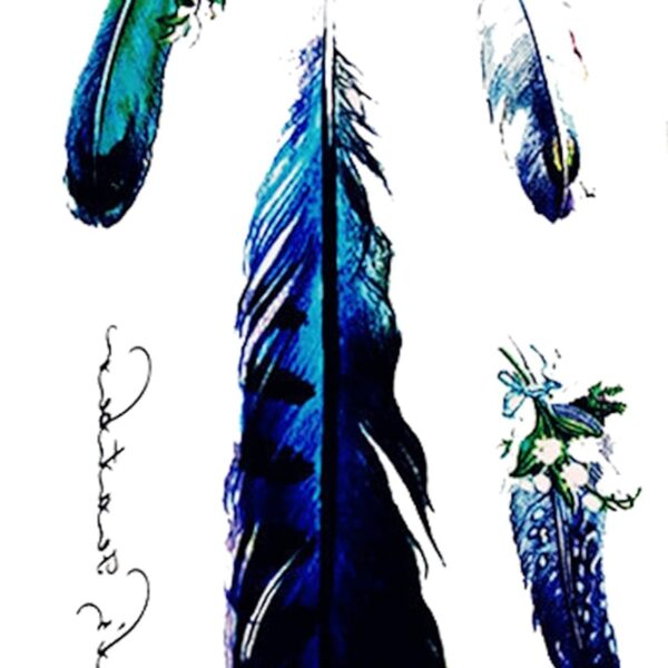S.A.V.I 3D Temporary Tattoo Feather Design Size 10.5x6cm - 1pc.