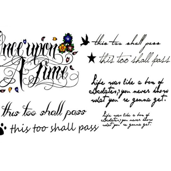 S.A.V.I 3D Temporary Tattoo Text Mix Designs Size 10.5x6cm - 1pc.