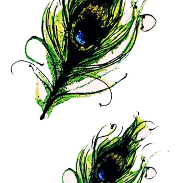 S.A.V.I Temporary Tattoo 3D Peacock Feathers Tattoo Sticker Size 10.5x6CM - 1PC.