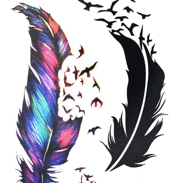 S.A.V.I 3D Temporary Tattoo Feather Design Size 10.5x6cm - 1pc