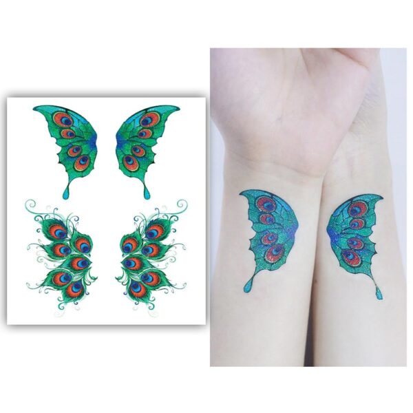 S.A.V.I Glitter Butterfly Peacock Wings Tattoo – Waterproof Eye Face Body Sticker for Women & Girls  Amazon.in Beauty