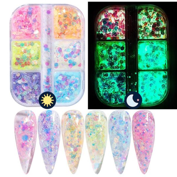 S.A.V.I UV Color Changing Glitter - Sun-Activated Nail Sequins for DIY Nail Art for Women & Girls