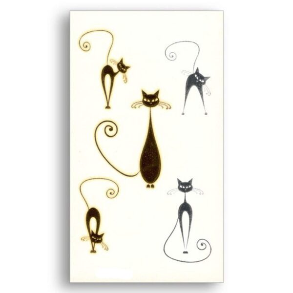 S.A.V.I 3D Temporary Tattoo Golden and Silver Metallic Sticker Design Size 10.5x6cm - 1pc. (21), Gold