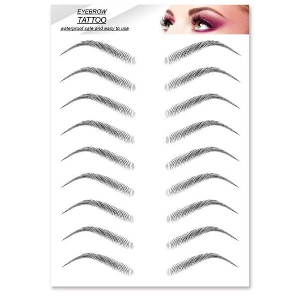 S.A.V.I 9 Pairs 3D Natural Look Eyebrow, Black Long Lasting Upto 4 Days, Waterproof Eyebrow Temporary Tattoo Sticker - 1 Sheet