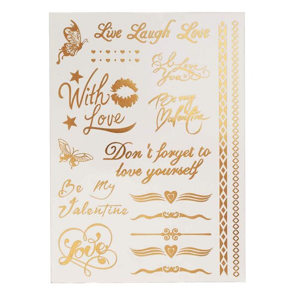 S.A.V.I 3D Temporary Tattoo Golden and Silver Metallic Sticker Big Butterfly Hair Tattoo Decoration Design Size 21x15cm - 1pc. (9), Gold, 2 g