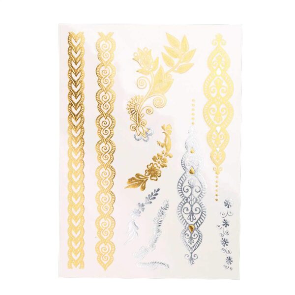 S.A.V.I 3D Temporary Tattoo Metallic Sticker, 21X15Cm, Gold, 2 G