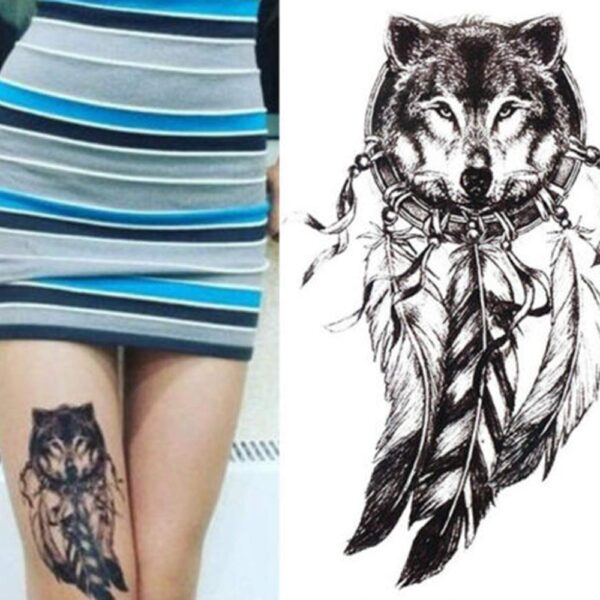 S.A.V.I Temporary Tattoo For Girls Men Women 3D Big Lion Face Sticker Size 21x15CM - 1PC. (577)