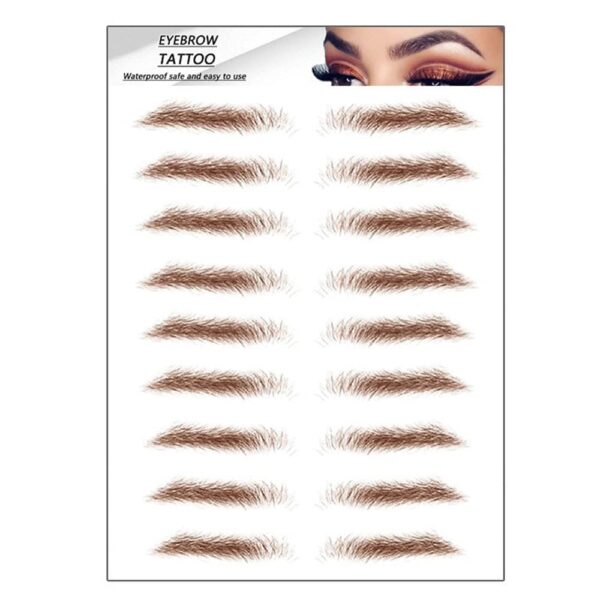 S.A.V.I 9 Pairs 6D Natural Brown Eyebrow, Long Lasting Up to 4 Days, Waterproof Eyebrow Temporary Tattoo Sticker - 1 Sheet