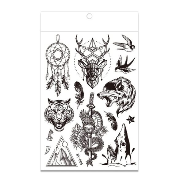 S.A.V.I Neon Temporary Tattoos, Glow UV Neon Body Face Animal Tattoo, Bird, Lion, Tiger, Wolf, Armband, Tattoos Flash Fake Waterproof Tattoo Stickers for Women Men Girls Body Art, Size- 21x15CM