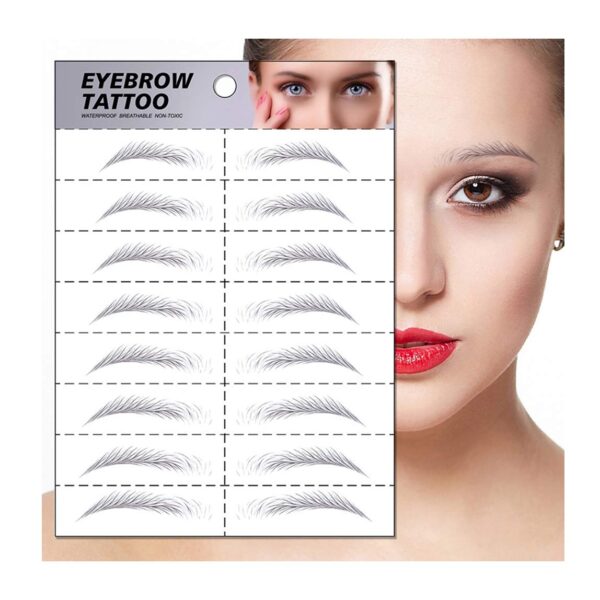 S.A.V.I 8 Pairs 6D Natural Look Eyebrow Styling Long Lasting Up to 7 Days Waterproof Temporary Tattoo Stickers - 1 Sheet