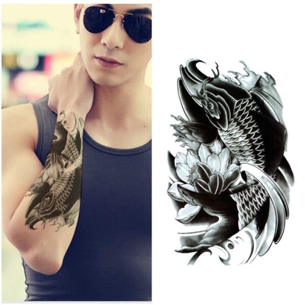 S.A.V.I 3D Temporary Tattoo Waterproof Sticker Beautiful Black Big Wolf Face Popular New Designs Size - 21x15cm (43B)
