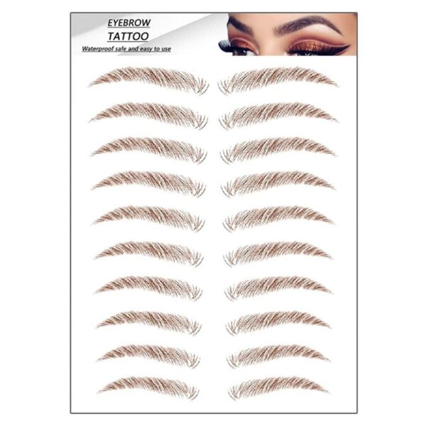S.A.V.I 9 Pairs Natural Brown Eyebrow, Long Lasting Up to 4 Days, Waterproof Eyebrow Temporary Tattoo Sticker - 1 Sheet