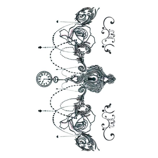 S.A.V.I 3D Temporary Tattoo Waterproof Sticker For Lower Back And Breast Black Lace Key Hole Popular Sexy Designs Size - 24x14cm