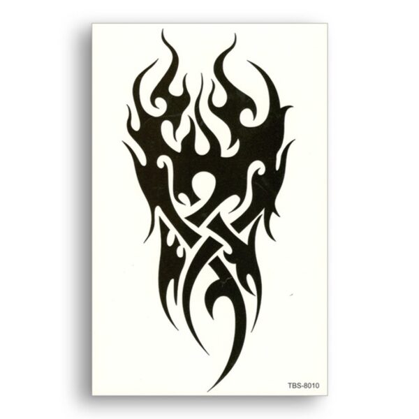 S.A.V.I Temporary Tattoo For Girls Men Women Tribal Totems Black Dragon Fire Sticker Size 19x12CM - 1PC.