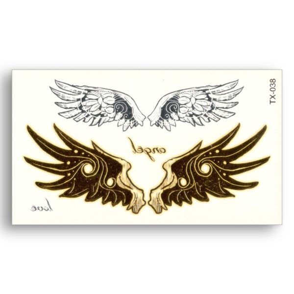 S.A.V.I 3D Temporary Tattoo Golden And Silver Metallic Sticker Design Size 10.5x6CM - 1PC. (38)