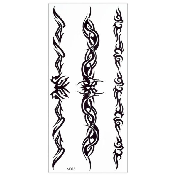 S.A.V.I 3D Temporary Tattoo Sticker Beautiful Black Color Tribal Totem Popular Design Size 19x9 CM - 1PC.