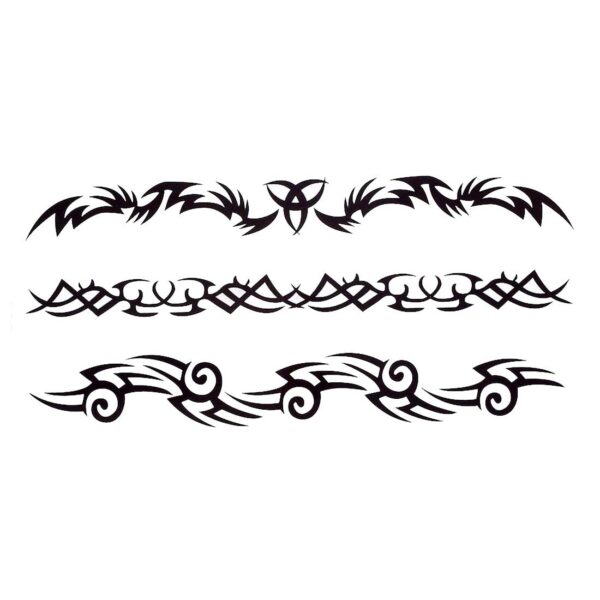 S.A.V.I 3D Temporary Tattoo Sticker Beautiful Black Colour Tribal Totem Cross Heart Popular Design Size 19x9 Cm - 1pc. (76-1)