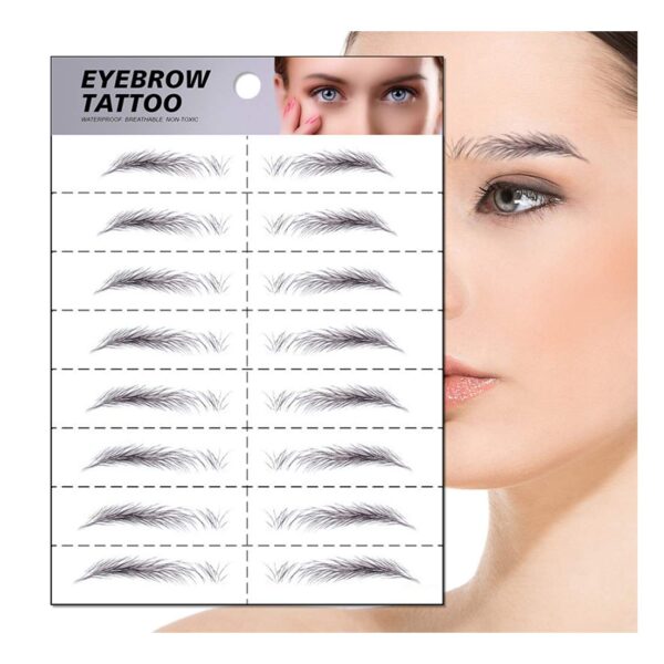 S.A.V.I 8 Pairs 6D Natural Look Eyebrow Styling Long Lasting Up to 7 Days Waterproof Temporary Tattoo Stickers - 1 Sheet