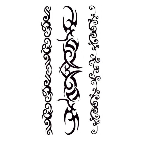 S.A.V.I 3D Temporary Tattoo Sticker Beautiful Black Colour Tribal Totem Cross Heart Popular Design Size 19x9 Cm - 1pc. (77-1)